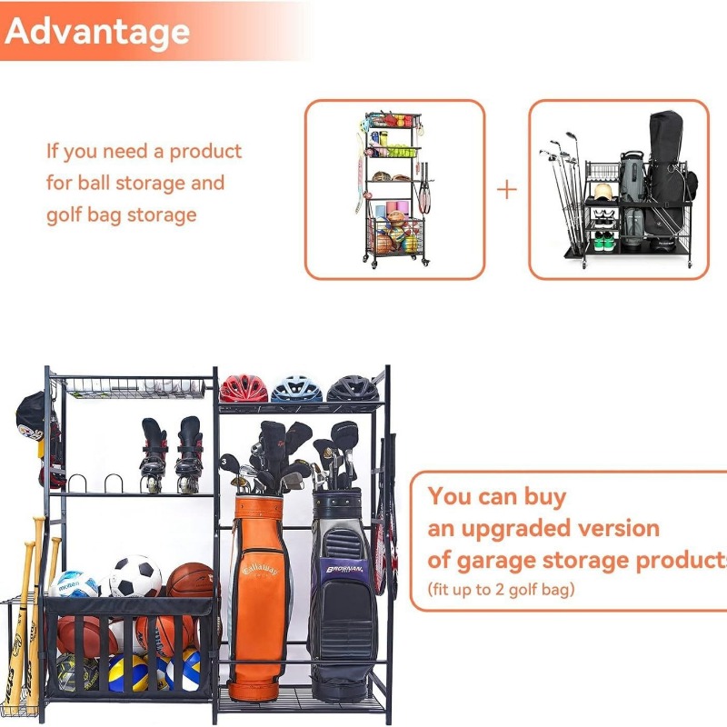 Sports Equipment Garage Storage - حقيبة لتخزين معدات رياضية في المرآب،