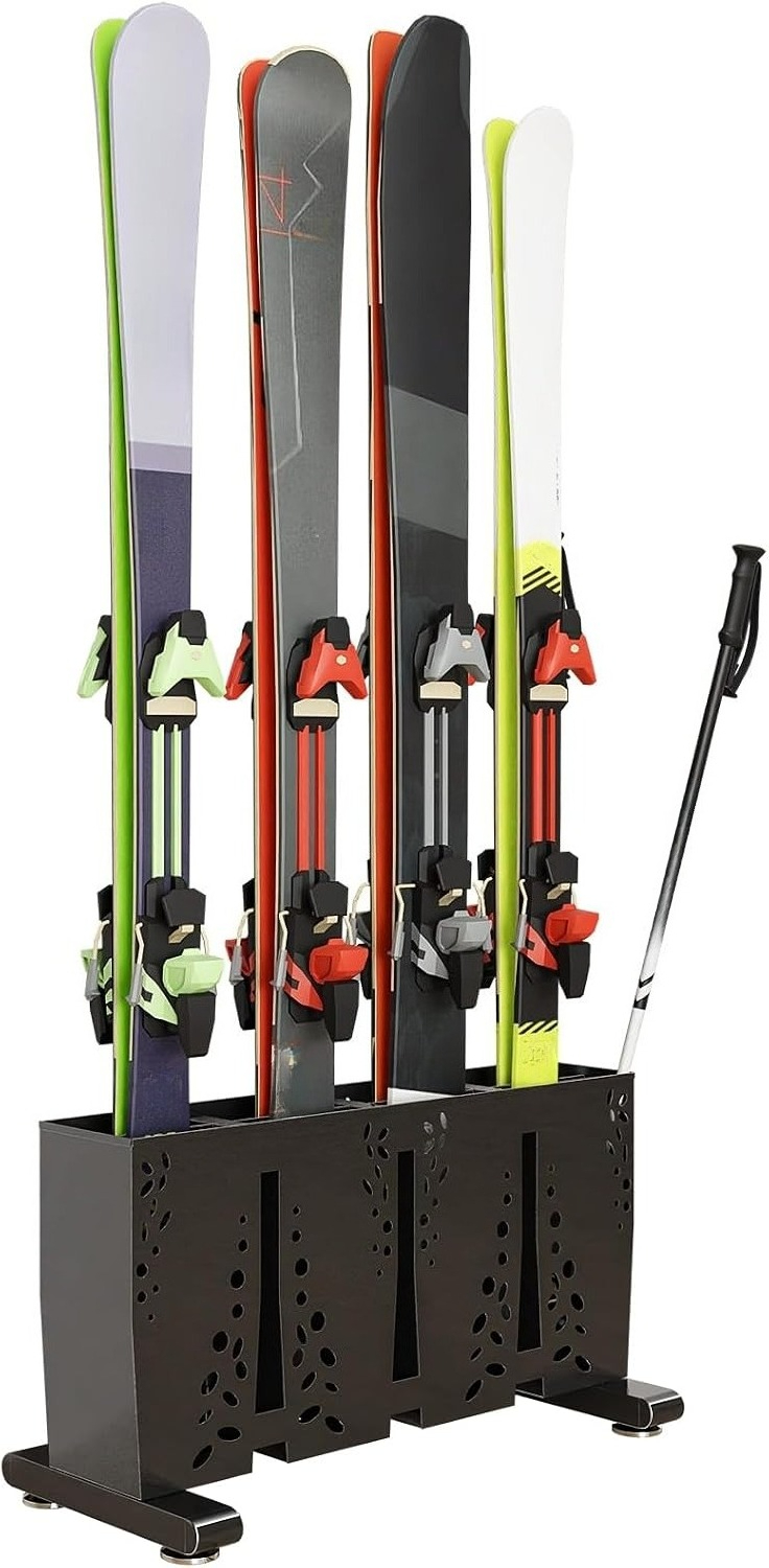 Sports Equipment Garage Storage - رف تخزين معدني متين للتزلج، حامل