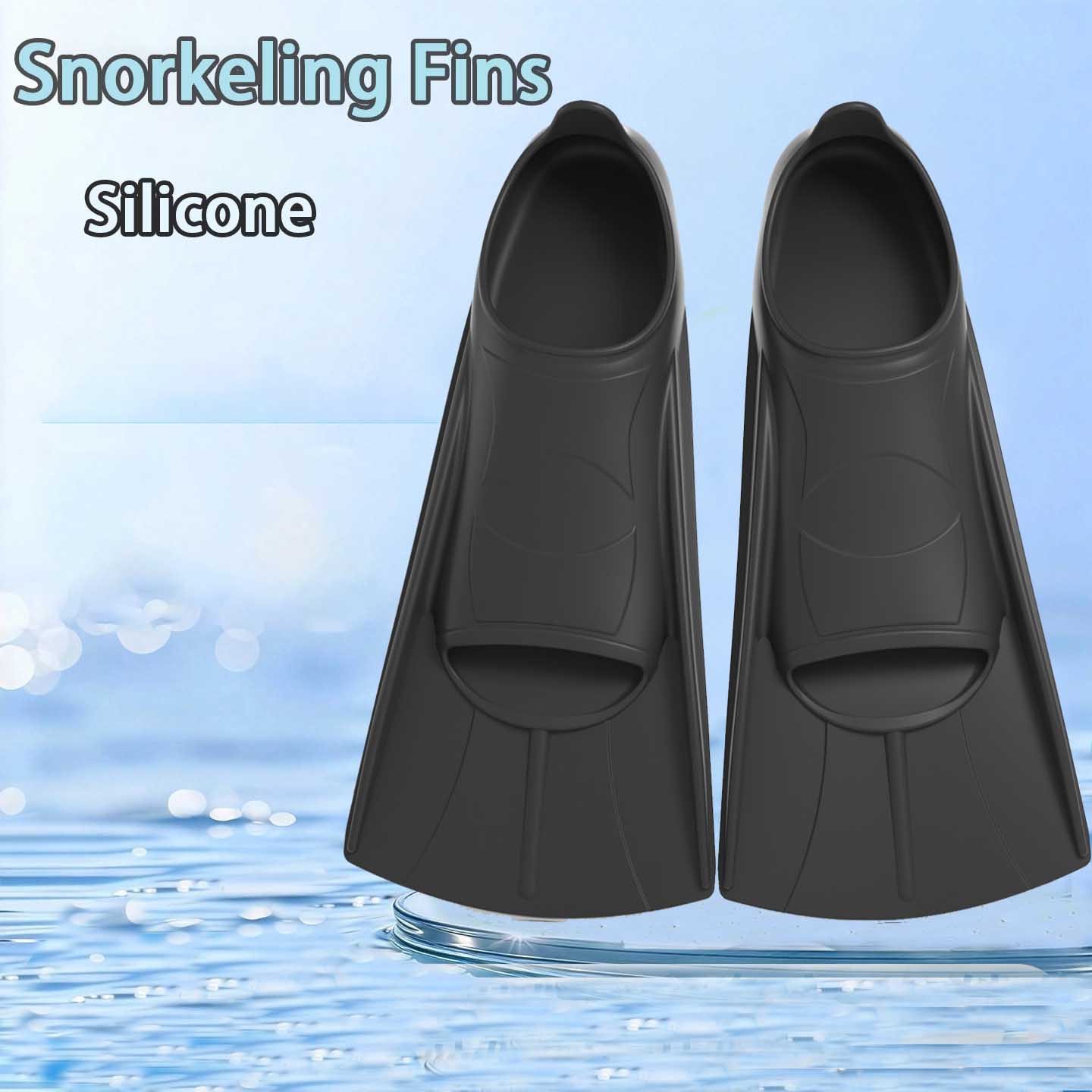 Swim Fin Short Blade - زعانف سباحة سيليكون للنساء والرجال، زعانف