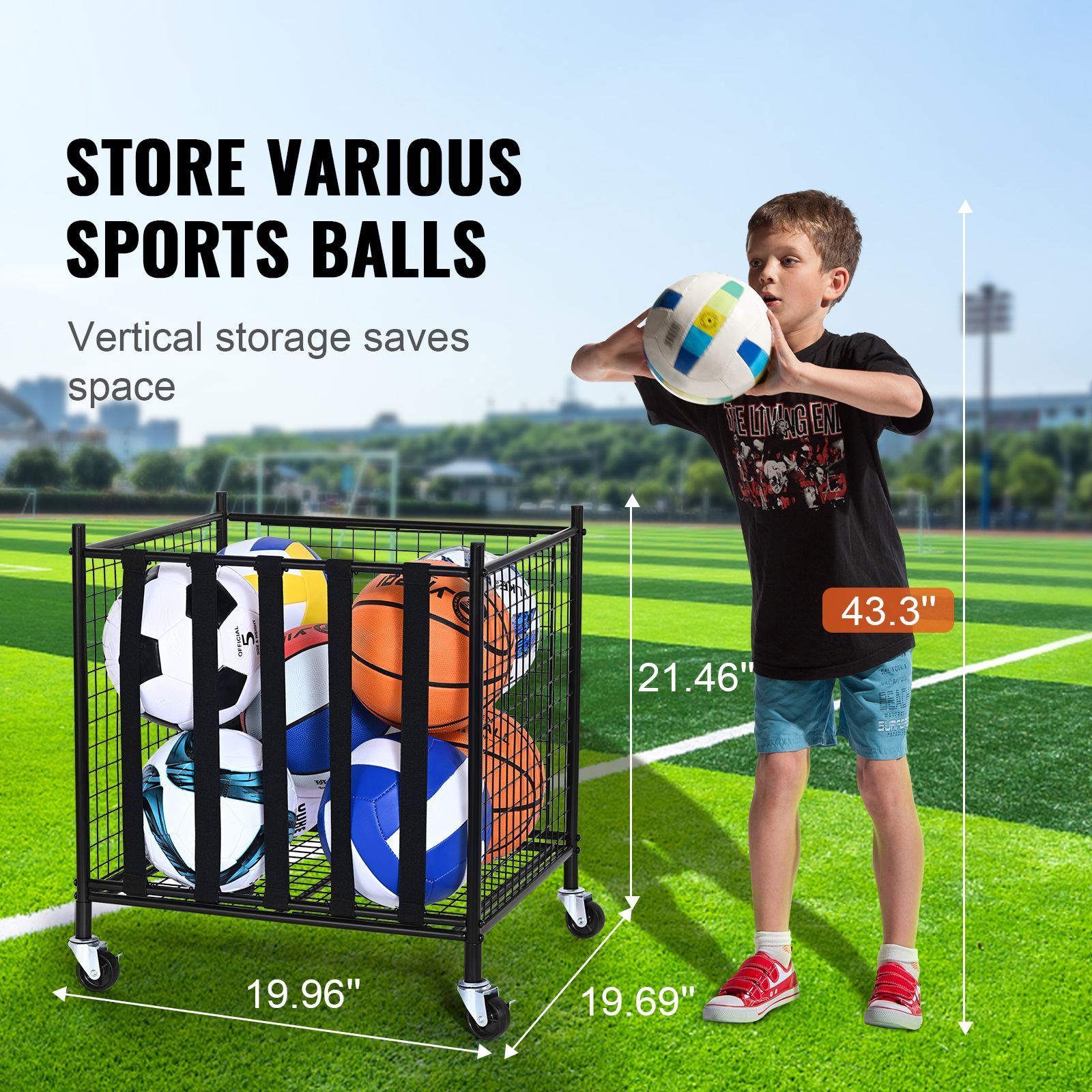 عربة تخزين كرات رياضية متحركة، - مراجعة Sports Equipment Garage Storage وسعره