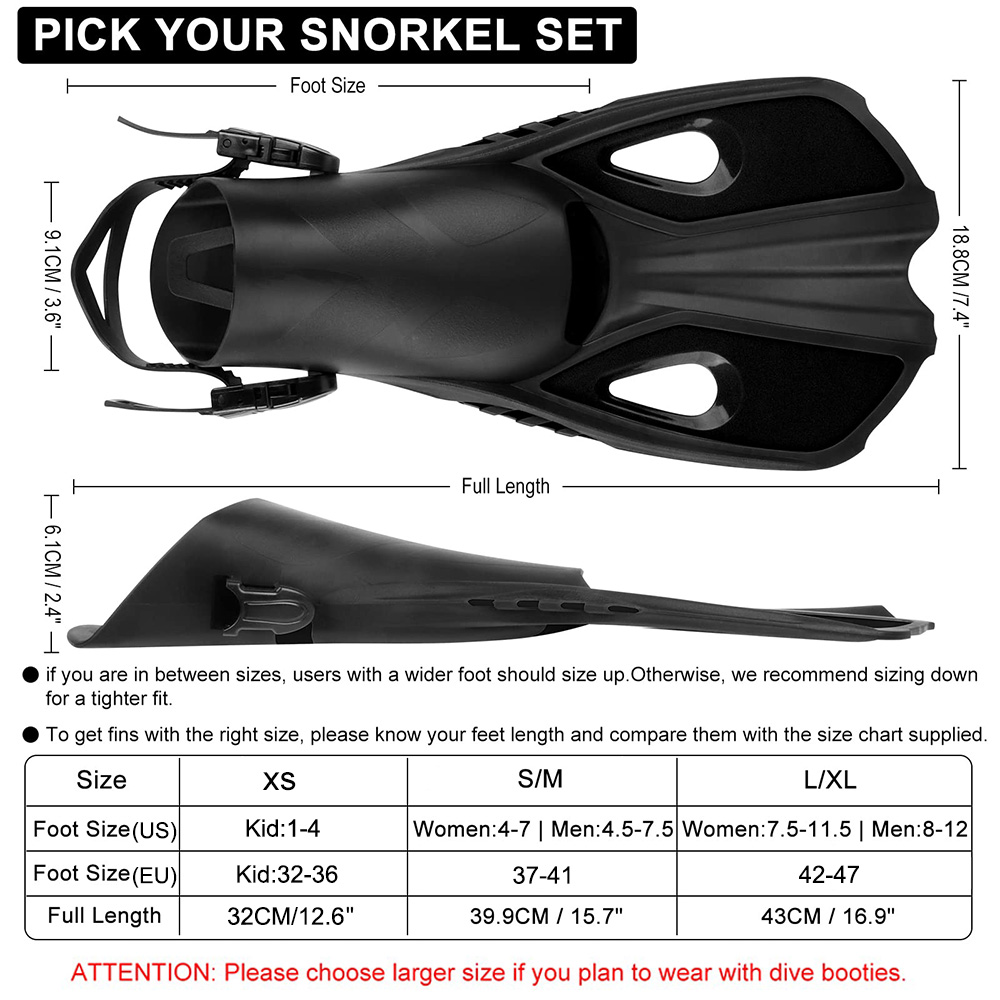 زعانف الغطس - كعب مفتوح قصير ق - مراجعة Swim Fin Short Blade وسعره