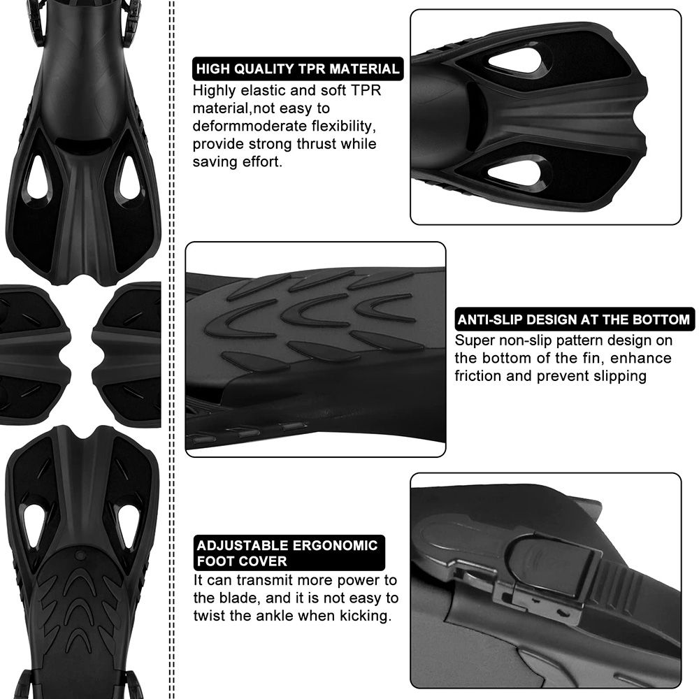 زعانف الغطس - كعب مفتوح قصير ق - مراجعة Swim Fin Short Blade وسعره