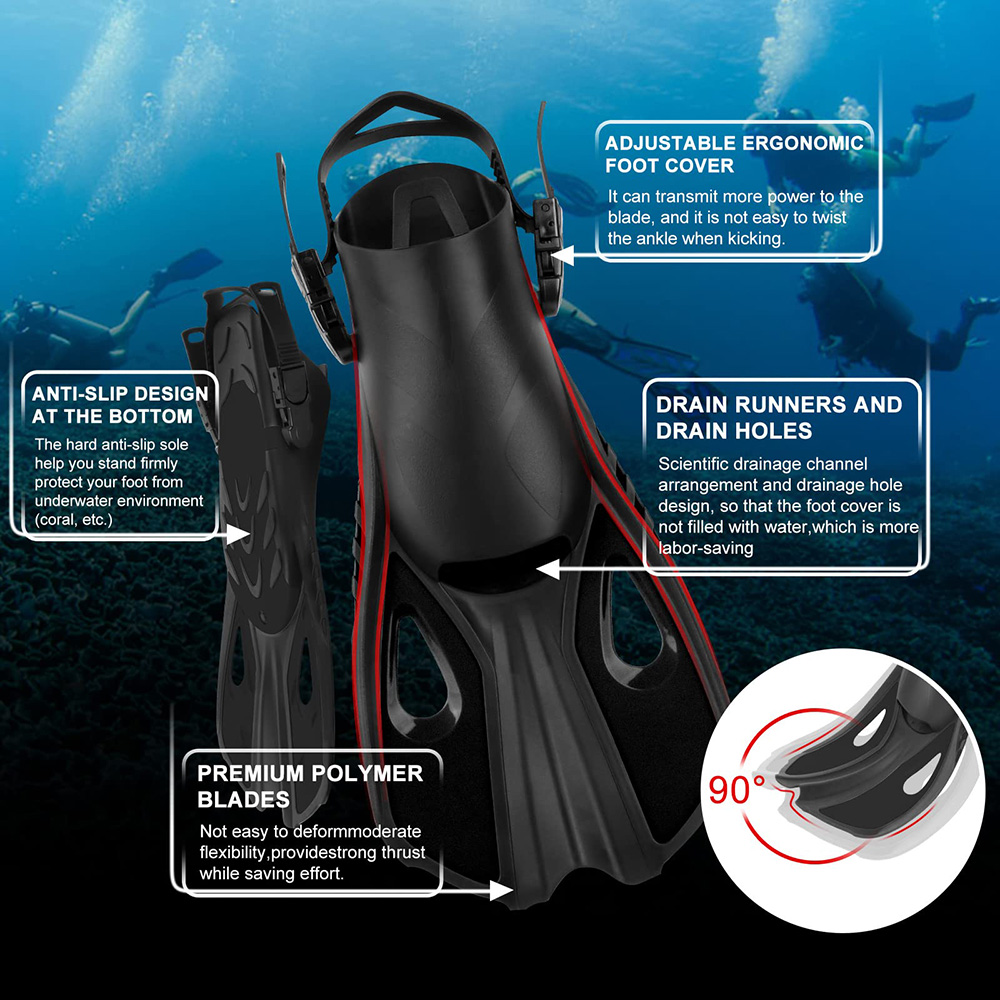 زعانف الغطس - كعب مفتوح قصير ق - مراجعة Swim Fin Short Blade وسعره