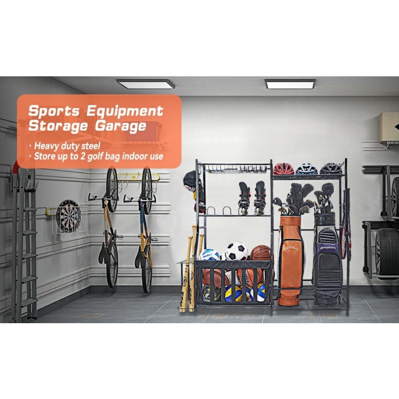 حقيبة لتخزين معدات رياضية في ا - مراجعة Sports Equipment Garage Storage وسعره