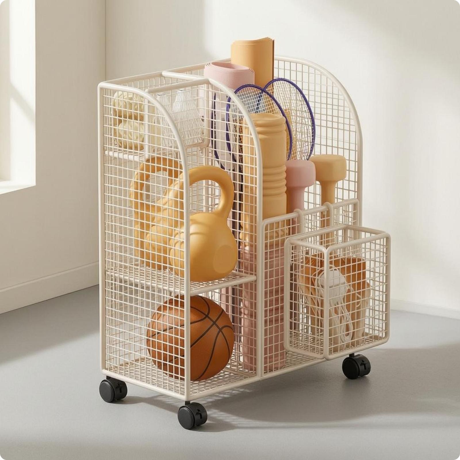 عربة تخزين معدنية متعددة الأقس - مراجعة Sports Equipment Home وسعره