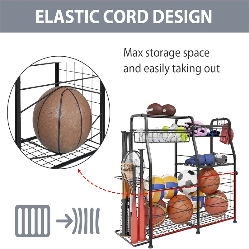 رف تخزين الكرات 2026، نظام تنظ - مراجعة Sports Equipment Garage Storage وسعره