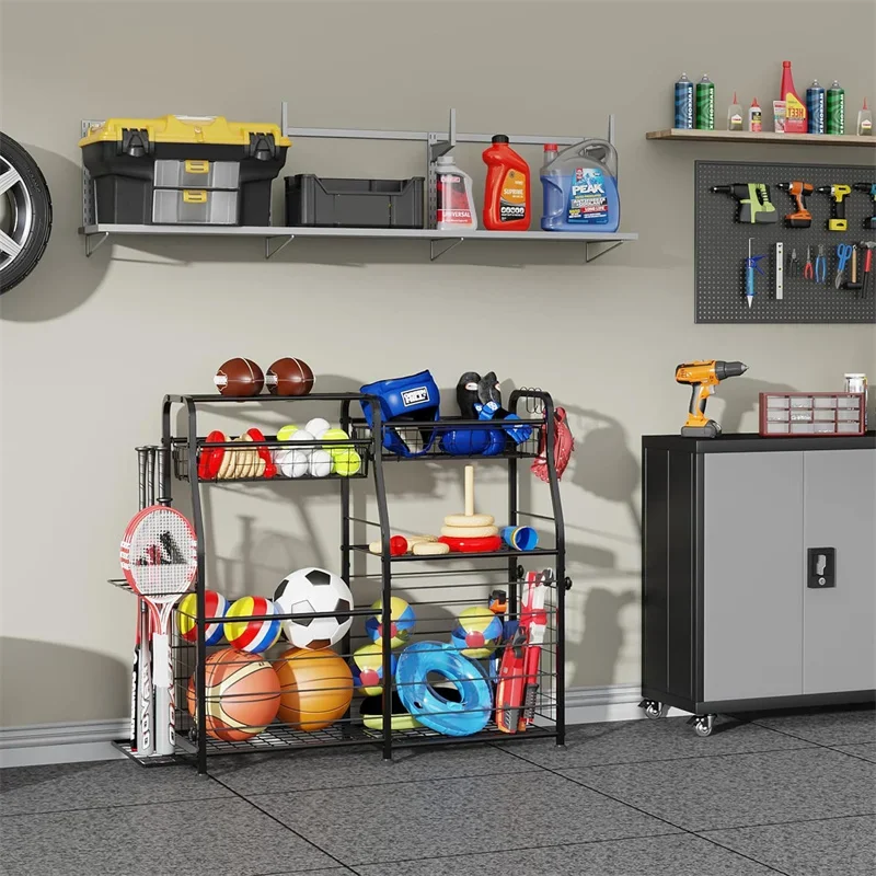 رف تخزين الكرات 2026، نظام تنظ - مراجعة Sports Equipment Garage Storage وسعره
